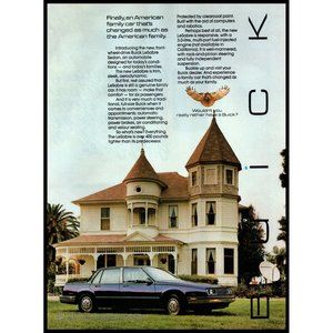 1986 Buick LeSabre Sedan Vintage Print Ad Victorian House Tower Wall Art Photo